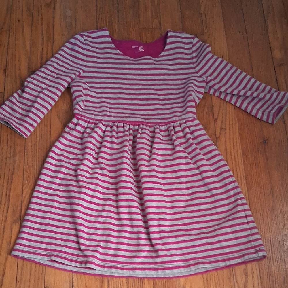 GAP Pink and Grey Striped Kids Dress